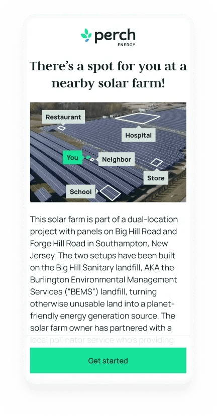 solar farm image in the mobile