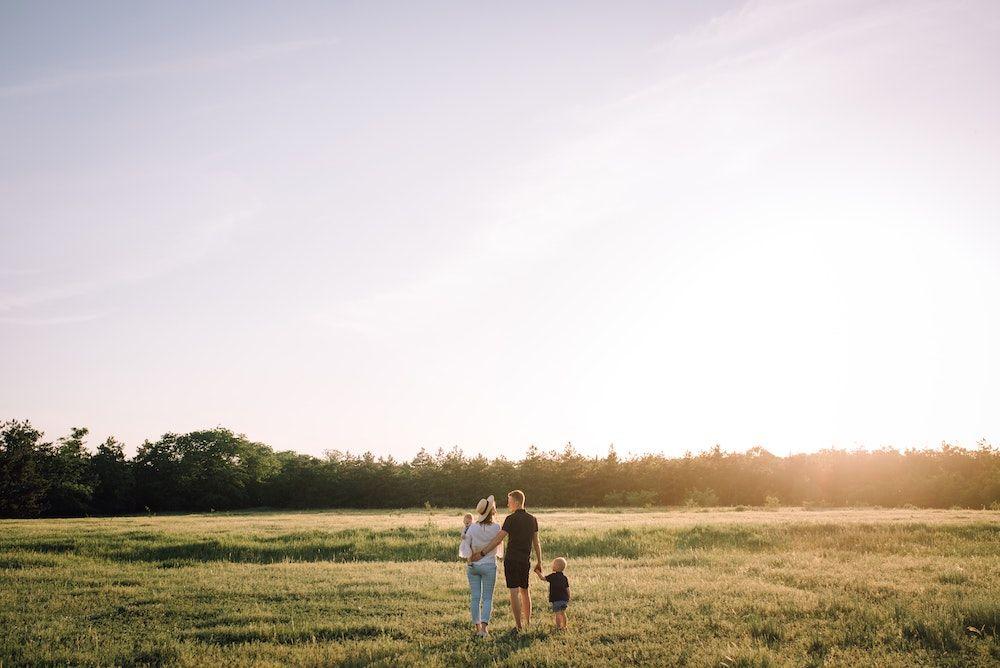 A family enjoying nature together