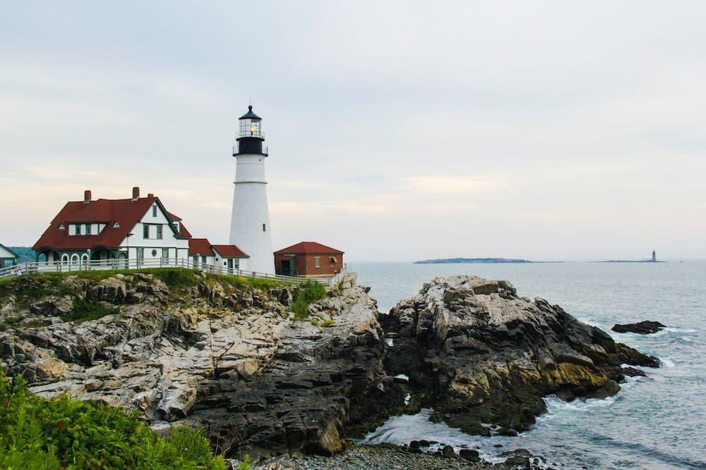 Lighthouse on the coast of Maine