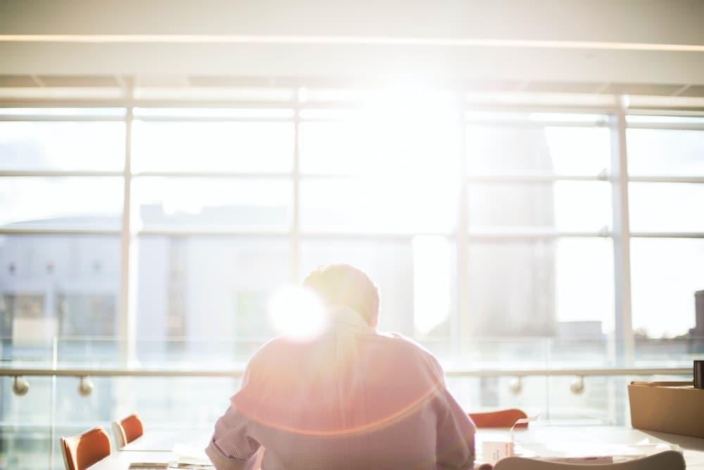 Sunlight shining through solar windows