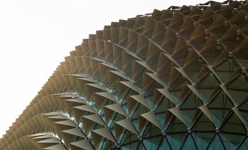 Roof detail of Esplanade Theatres in Singapore