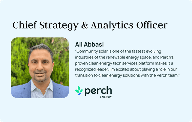 Perch Energy Expands Leadership Team with Appointment of New Chief Strategy and Analytics Officer